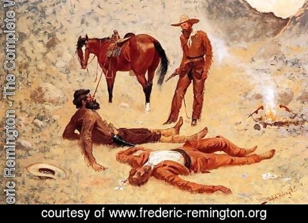 Frederic Remington - He Lay Where He Had Been Jerked, Still as a Log