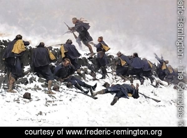 Frederic Remington - Through the Smoke Sprang the Daring Soldier