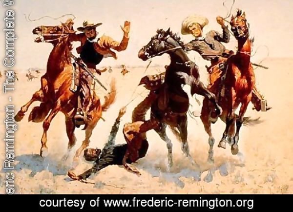Frederic Remington - Breaking Horses