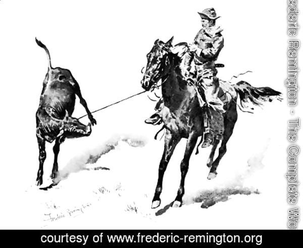 Frederic Remington - Cowboy Leading Calf
