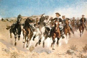 Frederic Remington - Dismounted, The Fourth Trooper Moving the Led Horses