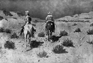 Frederic Remington - Government Scouts-Moonlight