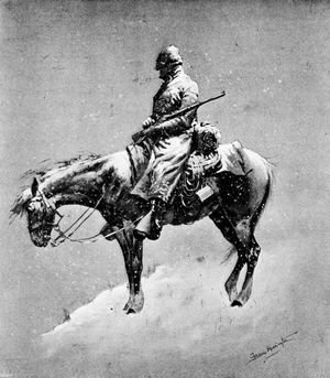 Frederic Remington - The American Tommy Atkins in a Montana Blizzard