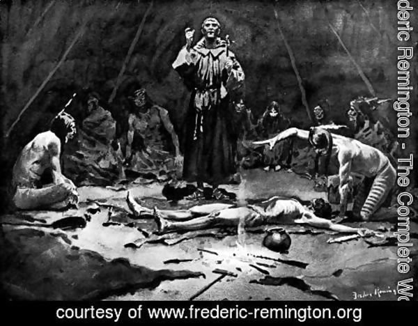 Frederic Remington - The Missionary and the Medicine Man