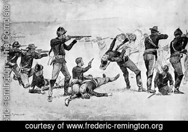 Frederic Remington - The Opening of the Fight at Wounded Knee