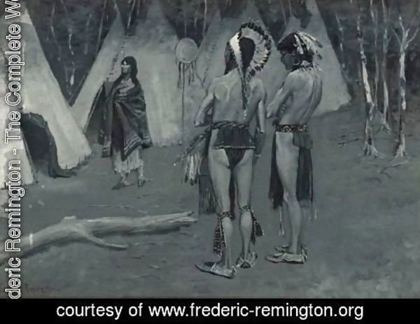 Frederic Remington - And Her Lovers, The Rejected, ...Handsome Men With Paint And Feathers