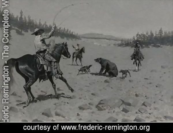 Frederic Remington - The Bear At Bay (Roping A Grizzly)