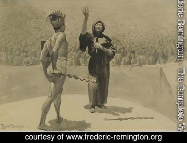 Frederic Remington - His Huge Antagonist Was Held Still By A Wonder That Was Born Half Of Admiration And Half Of Awe