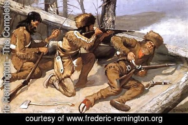 Frederic Remington - A Brush With The Redskins