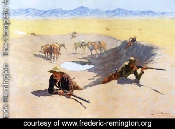 Frederic Remington - Fight For The Water Hole