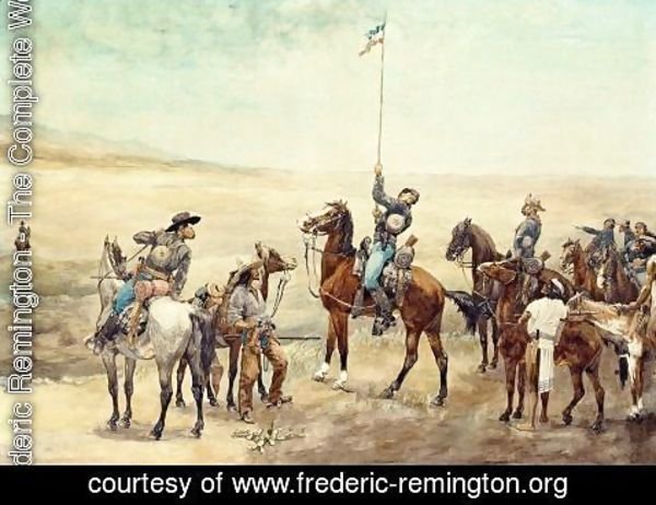 Frederic Remington - Signaling The Main Command