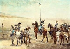 Frederic Remington - Signaling The Main Command