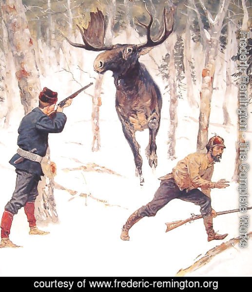 Frederic Remington - The Moose Hunt