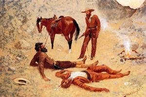 Frederic Remington - He Lay Where He Had Been Jerked, Still as a Log