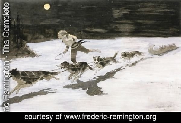 Frederic Remington - Huskie Dogs on the Frozen Highway