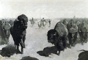 Frederic Remington - Lane through the Buffalo Herd