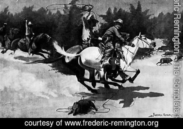 Frederic Remington - A Peccary Hunt in Northern Mexico