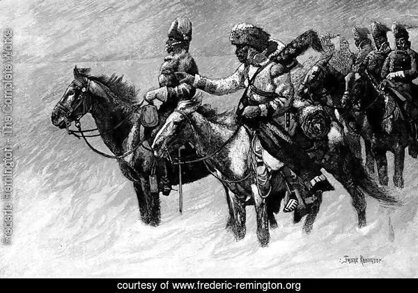Canadian Mounted Police on a Winter Expedition