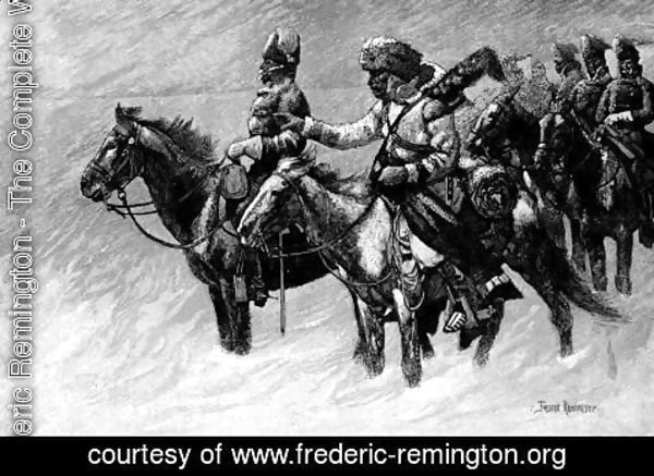 Frederic Remington - Canadian Mounted Police on a Winter Expedition