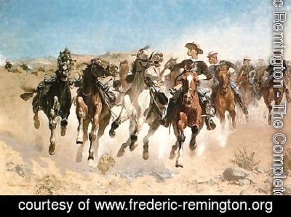 Frederic Remington - Dismounted, The Fourth Trooper Moving the Led Horses