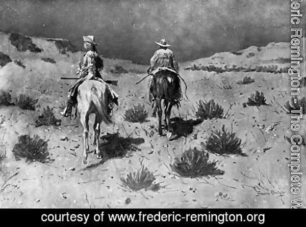 Frederic Remington - Government Scouts-Moonlight