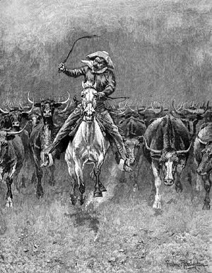 Frederic Remington - In a Stampede