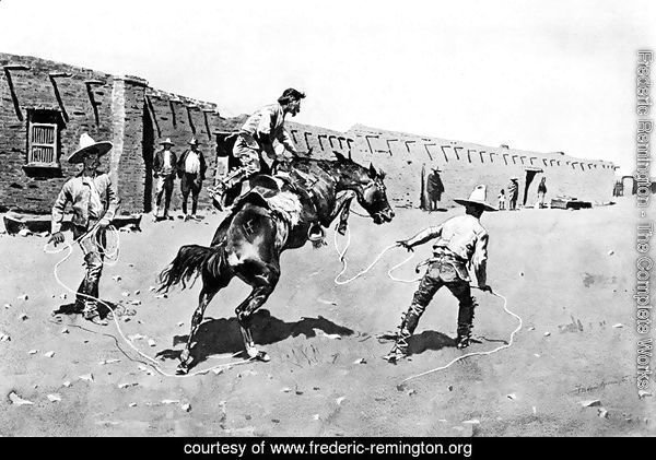Mexican Vaqueros Breaking a 'Bonc'