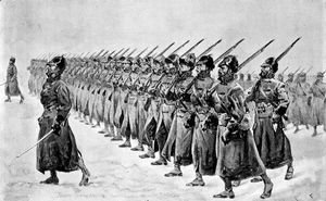 Frederic Remington - Miles's Army at Pine Ridge-The Infantry