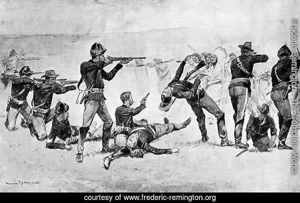 The Opening of the Fight at Wounded Knee