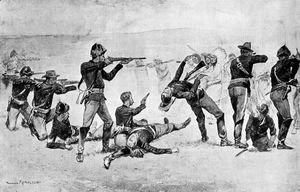Frederic Remington - The Opening of the Fight at Wounded Knee
