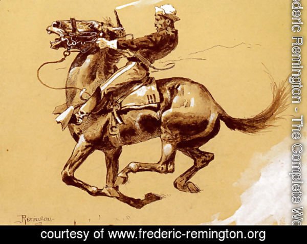 Frederic Remington - Ugly   Oh The Wild Charge He Made